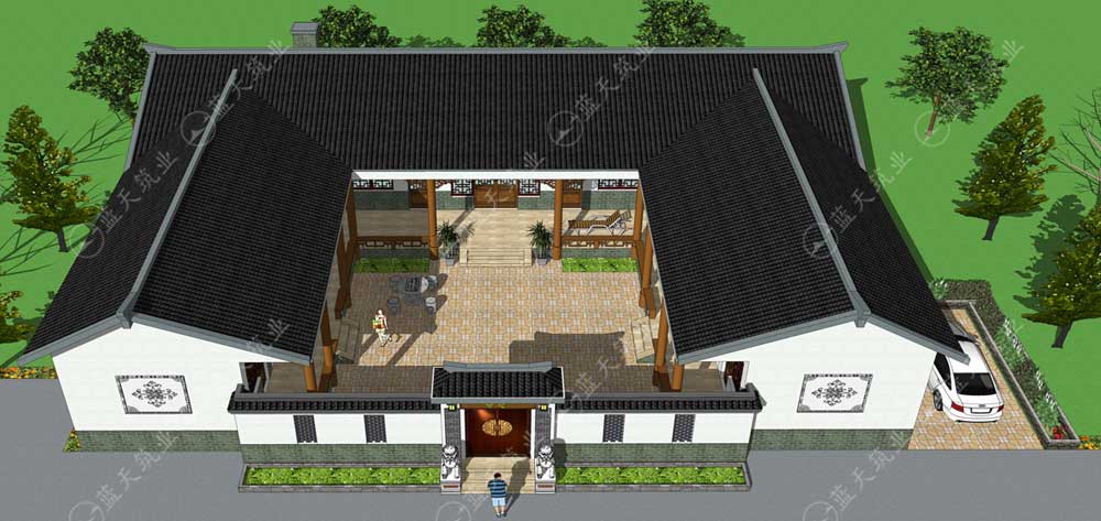 经典中式四合院自建别墅原创设计图纸