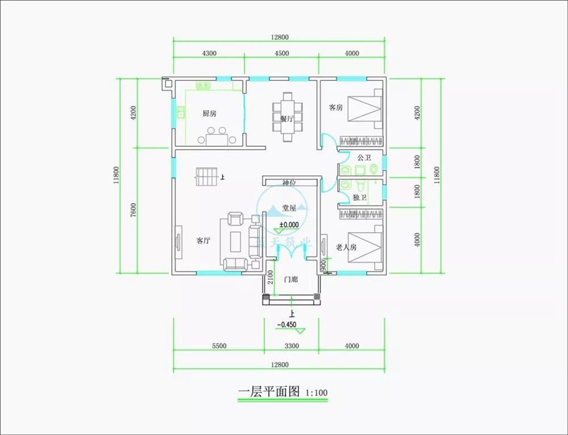 三层豪华欧式自建房设计一层图纸