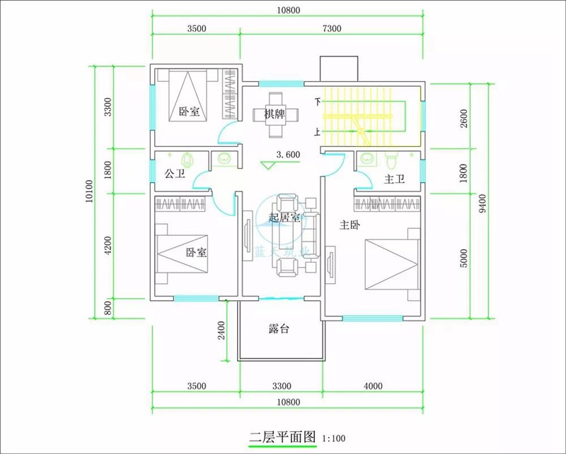 德阳经典欧式三层自建房设计二层图纸