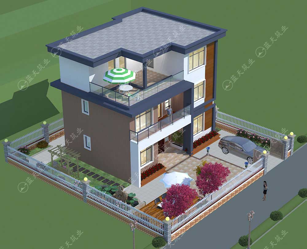 自建房设计鸟瞰设计效果图