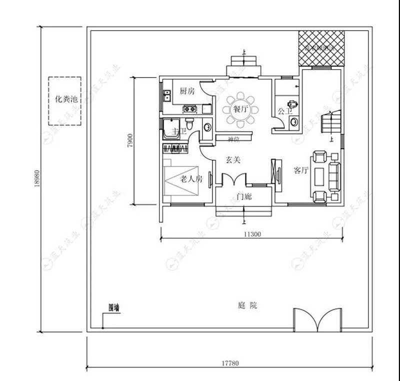 自建房设计一层平面布局图