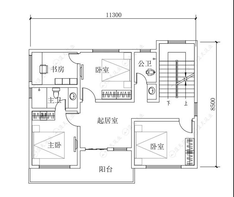 自建房设计二层平面布局图