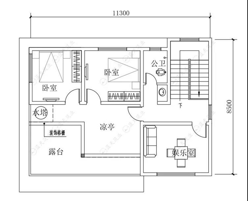 自建房设计三层平面布局图