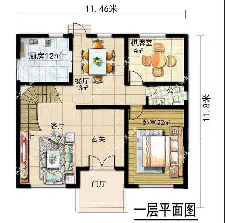 农村欧式别墅一层布局图