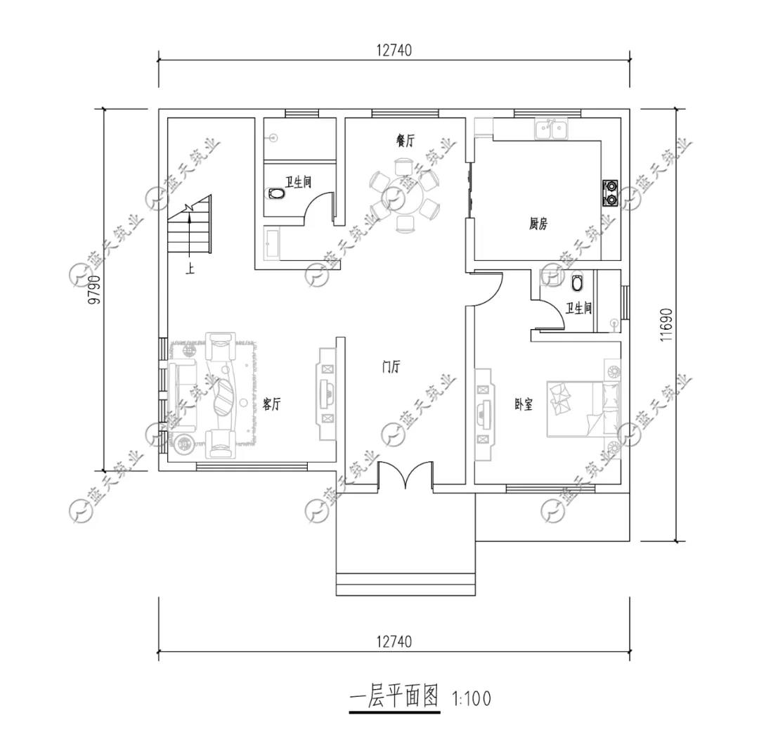 达州农村自建房一层布局图纸