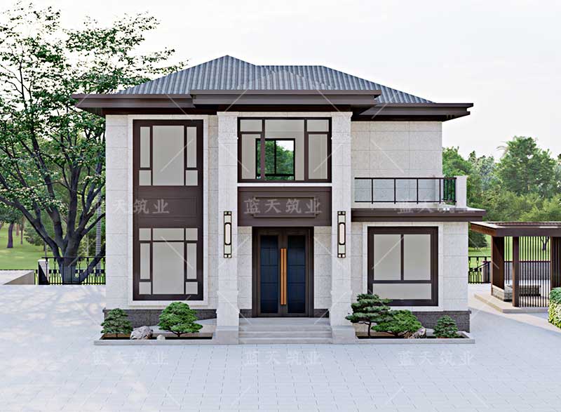 LT618四川成都二层新中式自建房别墅设计